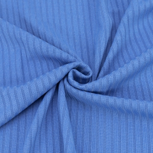 Ткань на отрез трикотаж лапша №8 цвет темно-голубой