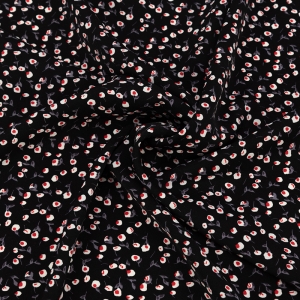 Ткань на отрез Прадо Цветы на черном