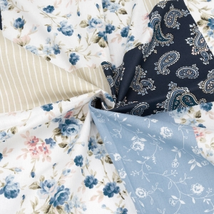 Маломеры ранфорс 240 см №2 Пэчворк цвет синий 1 м