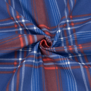 Маломеры фланель 150 см Клетка синяя с красным полоса 1,5 м