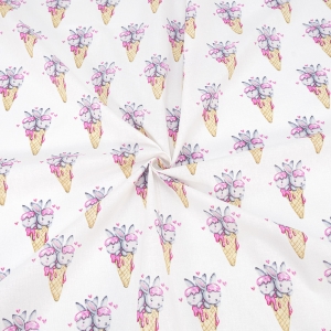 Маломеры поплин 150 см 479/1 Зайка в рожке 2 м