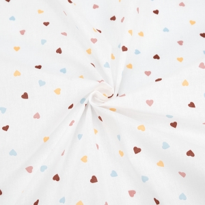 Маломеры поплин 150 см 2482/1 Разноцветные сердечки 1 м