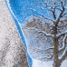 Наволочка гобелен декоративная 35/55 см Зимний пейзаж с оленем