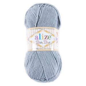 Пряжа для вязания Ализе BabyBest (90%акрил, 10%бамбук) 100гр цвет 344 серый