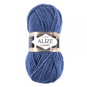 Пряжа для вязания Ализе LanaGold (49%шерсть, 51%акрил) 100гр цвет 203 джинс меланж