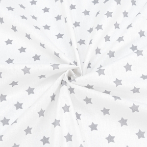Ткань на отрез поплин 150 см 390А/17 Звездочки цвет серый
