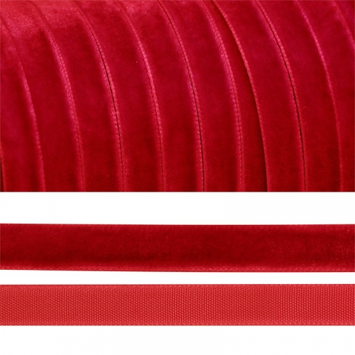 Лента бархатная 10 мм TBY LB1042 цвет т-красный 1 метр