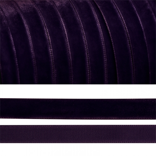 Лента бархатная 10 мм TBY LB1059 цвет т-фиолетовый 1 метр