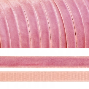 Лента бархатная 10 мм TBY LB1075 цвет розовый 1 метр