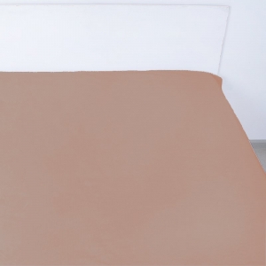Простынь на резинке сатин цвет коричневый 140/200/20 см