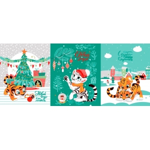 Мерный лоскут рогожка 150 см 3088-2 Тигрята 1 шт