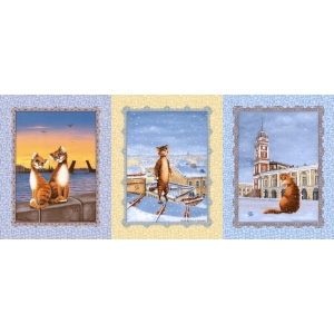 Мерный лоскут рогожка 150 см 11327/1 Питерские коты 1 шт