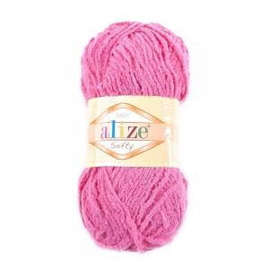 Пряжа для вязания Ализе Softy (100% микрополиэстер) 50гр/115 м цвет 033 ярко-розовый