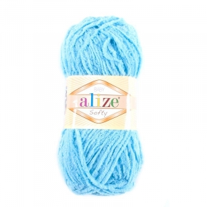 Пряжа для вязания Ализе Softy (100% микрополиэстер) 50гр/115 м цвет 128 светло-бирюзовый