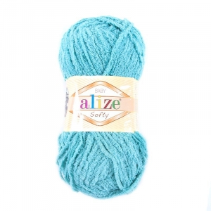 Пряжа для вязания Ализе Softy (100% микрополиэстер) 50гр/115 м цвет 490 светло-бирюзовый