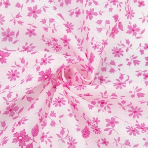 Ткань на отрез ситец белоземельный 80 см 7578/1 Цветы цвет розовый