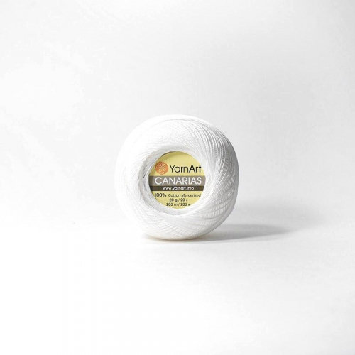 Канариес-20 0000-White 100% хлопок 20гр 230м (Турция) цвет белый