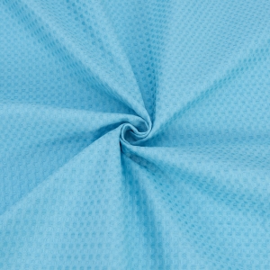 Ткань на отрез вафельное полотно гладкокрашенное 150 см 240 гр/м2 7х7 мм цвет светло-голубой 243