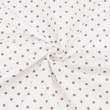 УЦЕНКА Ткань на отрез поплин 150 см 388А/18 Горошек цвет кофе