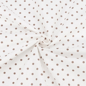 УЦЕНКА Ткань на отрез поплин 150 см 388А/18 Горошек цвет кофе