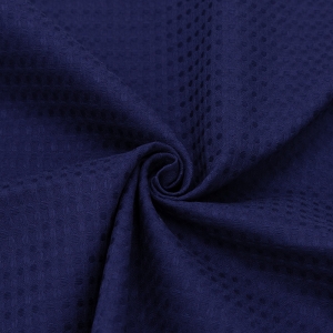 Ткань на отрез вафельное полотно гладкокрашенное 150 см 240 гр/м2 7х7 мм цвет 004 синий