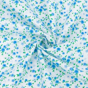 Ткань на отрез ситец 80 см 18982/2 Цветы цвет голубой