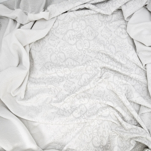 Маломеры матрасная ткань Дамаск цвет белый 4,2 м