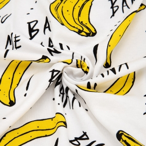 Ткань на отрез интерлок Банановый рай