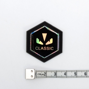 Силиконовая нашивка черная шестиугольник CLASSIC 4*4см