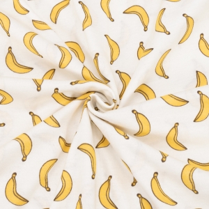 Мерный лоскут кулирка 2454-V1 Бананы цвет молочный 2,7 м