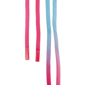 Шнур плоский Градиент с декор. наконечником голубой/розовый ширина 1,3 см длина 130 см уп 2 шт