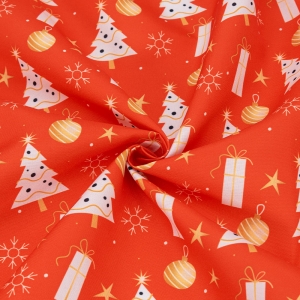 Габардин 2026-1 Алое рождество отрез 150х100