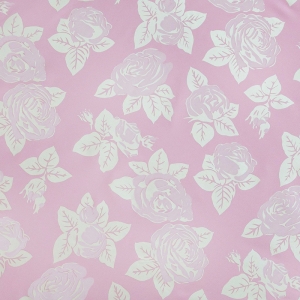 Ткань на отрез Тик 220 см розы 50% полиэстер 50% хлопок цвет розовый