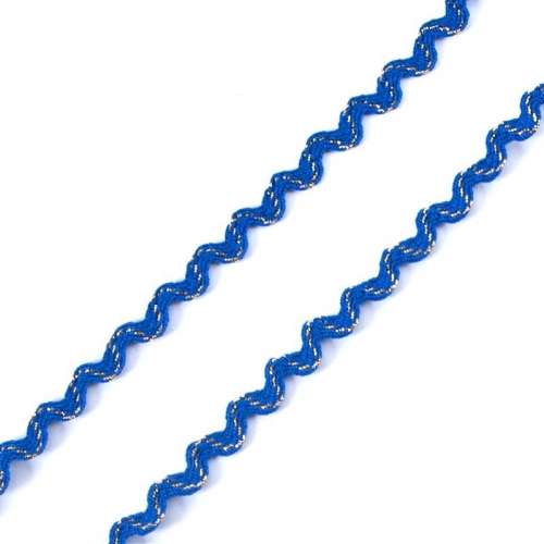 Тесьма плетеная вьюнчик С-3015 (3584) г17 уп 20 м ширина 7 мм (5 мм) рис 8528 цвет синий-золото