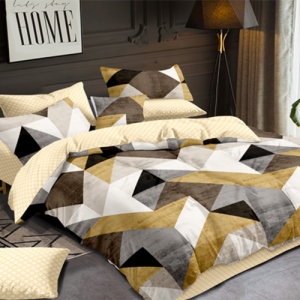 Маломеры полисатин 220 см SHZY-01 Геометрия цвет горчичный 9,5 м