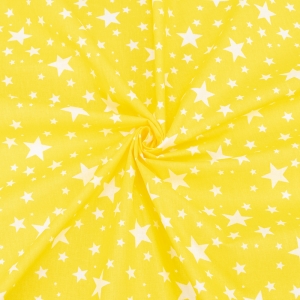 Ткань на отрез поплин 150 см 433/8 Звездочка цвет желтый