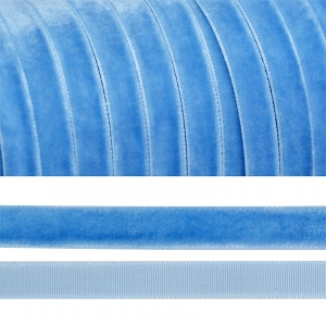 Лента бархатная 10 мм TBY LB1083 цвет голубой 1 метр
