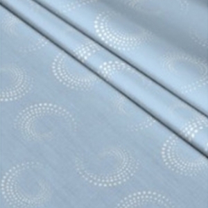 Ткань на отрез Тик 220 см 1550-1 Вензель цвет голубой
