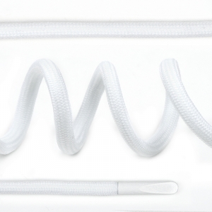 Шнурки круглые полиэфир 4 мм цв.белый F101 арт.TBY 7290-0043, длина 130 см уп. 2 шт