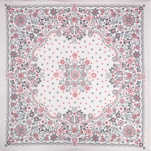 Ткань на отрез cитец платочный 95 см 20143-2 Орнамент цвет красный