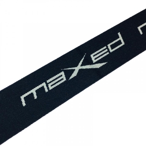 Резинка декоративная №18 черный серый надпись maxed 4см уп 10 м