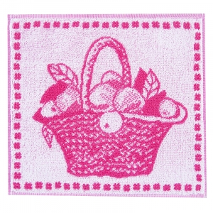 Салфетка махровая 1442 Корзина 30/30 см  цвет розовый