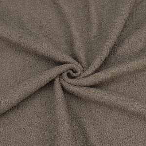 Ткань на отрез трикотаж букле на флисе №3 цвет светло-коричневый