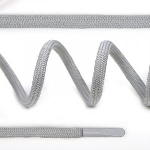 Шнурки круглые полиэфир 4 мм цв. св.серый S204 арт.TBY 7290-0036, длина 130 см уп. 2 шт
