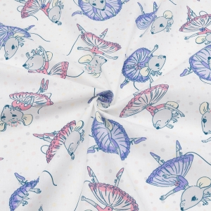 Ткань на отрез поплин 150 см 2153/1 Мышки балерины