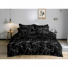 Мерный лоскут полисатин 220 см 4359 Мрамор цвет черный 10 м