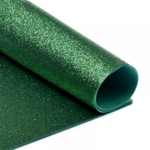 Фоамиран глиттерный 2 мм 20/30 см MG.GLIT.H005 цвет зеленый 1 лист