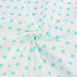 Ткань на отрез поплин 150 см 390А/16 Звездочки цвет мята