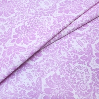 Ткань на отрез поплин 220 см 115 г/м2 391А/2 Дамаск цвет розовый