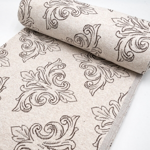 Мерный лоскут матрасная ткань Дамаск цвет бежевый 3,4 м